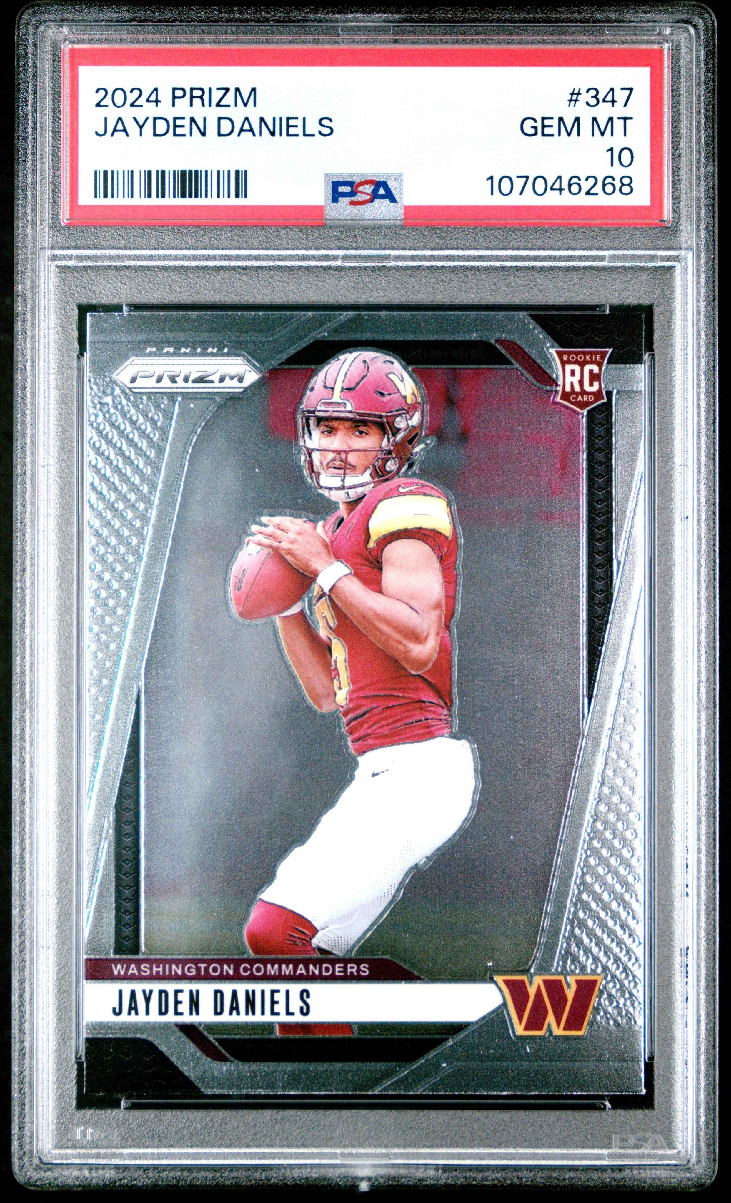 Graded 2024 Panini Prizm Jayden Daniels #347 Rookie RC Football Card PSA 10 Gem Mint