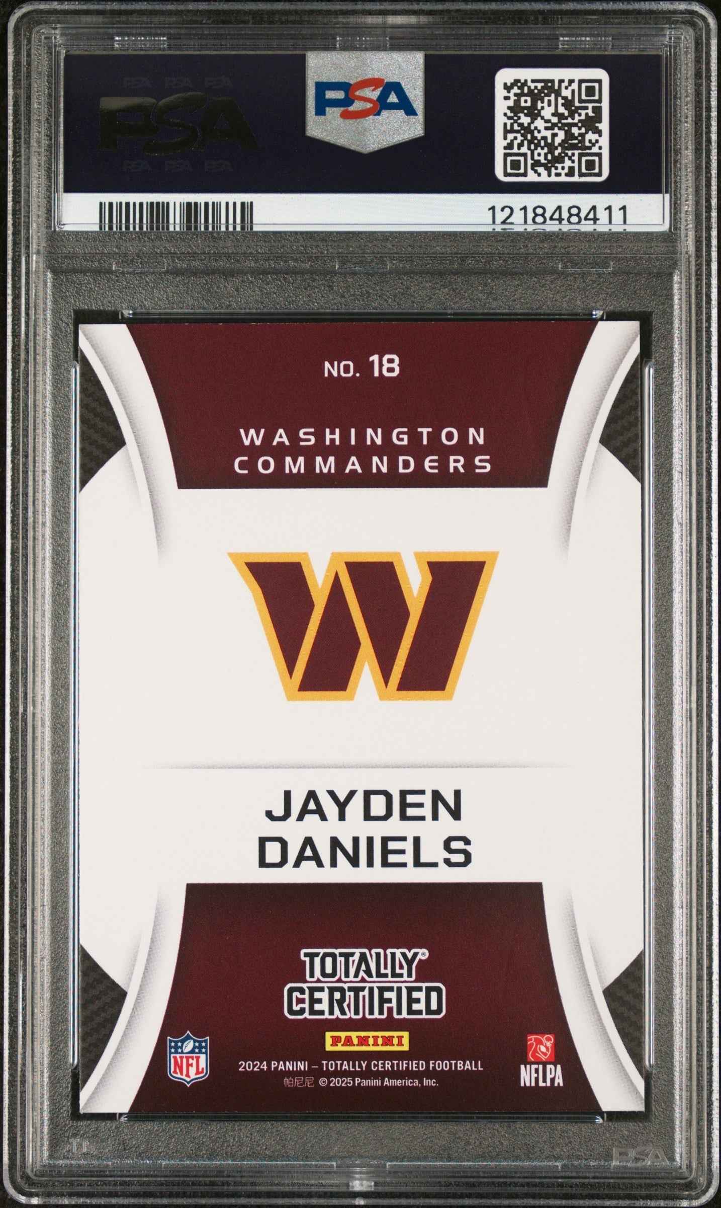 Graded 2024 Panini Totally Certified Jayden Daniels #18 Sunday Special Rookie RC Football Card PSA 10 Gem Mint