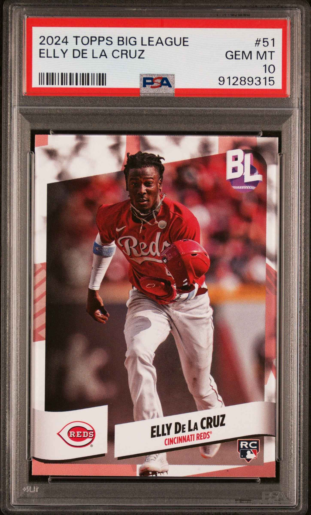 Graded 2024 Topps Big League Elly De La Cruz #51 Rookie RC Baseball Card PSA 10 Gem Mint