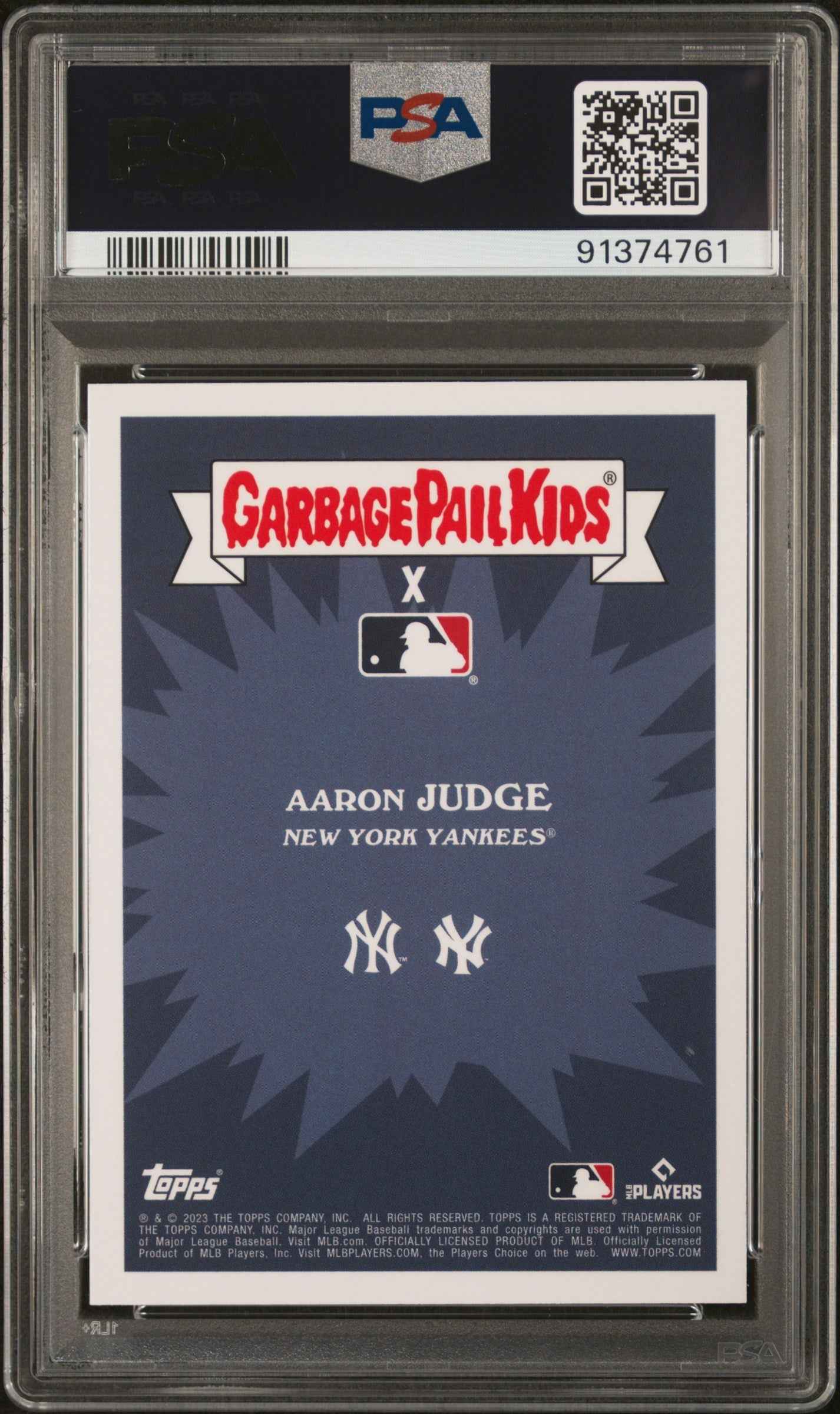 Graded 2023 Topps Garbage Pail Kids Aaron Judge #10A Avenging Aaron Baseball Card PSA 10 Gem Mint