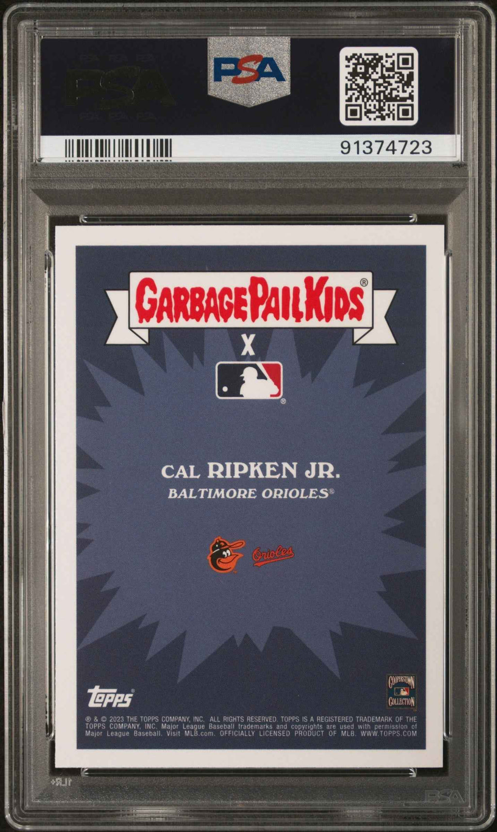 Graded 2023 Topps Garbage Pail Kids Cal Ripken Jr. #5A Tin Can Cal Baseball Card PSA 10 Gem Mint