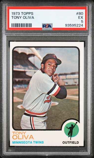 Graded 1973 Topps Tony Oliva #80 Baseball Card PSA 5 Excellent