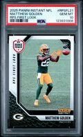 Graded 2025 Panini Instant Matthew Golden #RPSFL21 RPS First Look Rookie RC Football Card PSA 10 Gem Mint