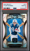 Graded 2024 Panini Select Tyler Warren #517 XRC Rookie RC Football Card PSA 10 Gem Mint
