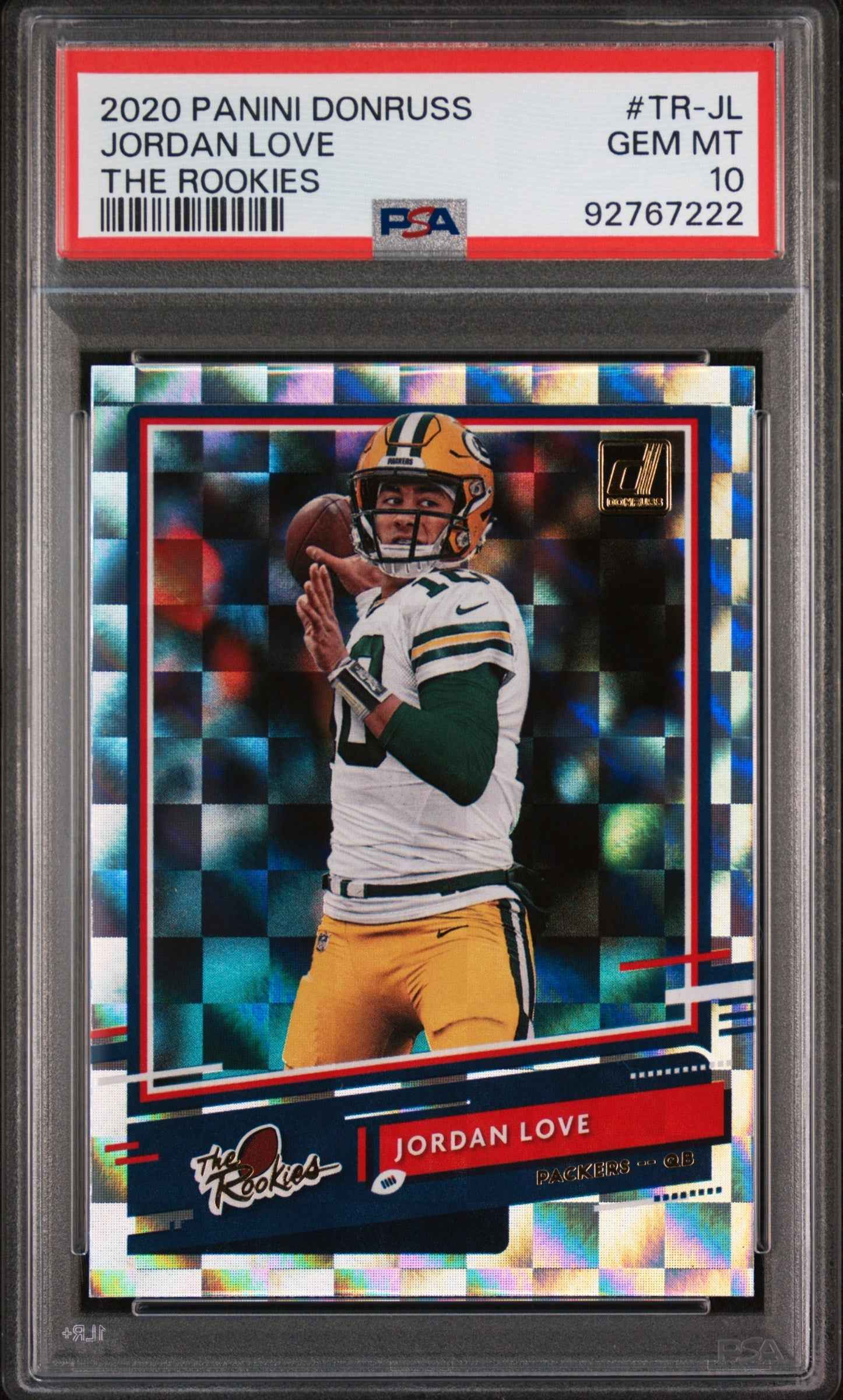 Graded 2020 Panini Donruss Jordan Love #TRJL The Rookies Rookie RC Football Card PSA 10 Gem Mint