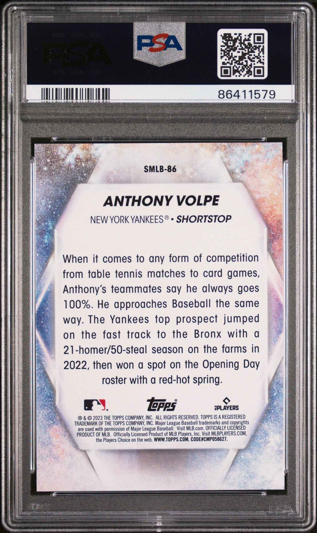 Graded 2023 Topps Anthony Volpe #SMLB86 Stars of MLB Rookie RC Baseball Card PSA 10 Gem Mint