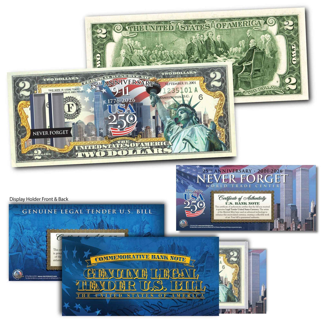 9/11 25th + America's 250th Anniversary Commemorative $2 Bill