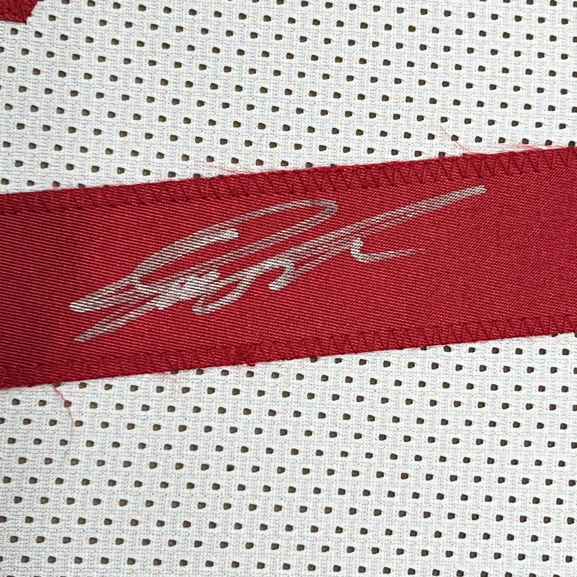 Framed Autographed/Signed Dominique Wilkins 35x39 Atlanta White Basketball Jersey PSA/DNA COA
