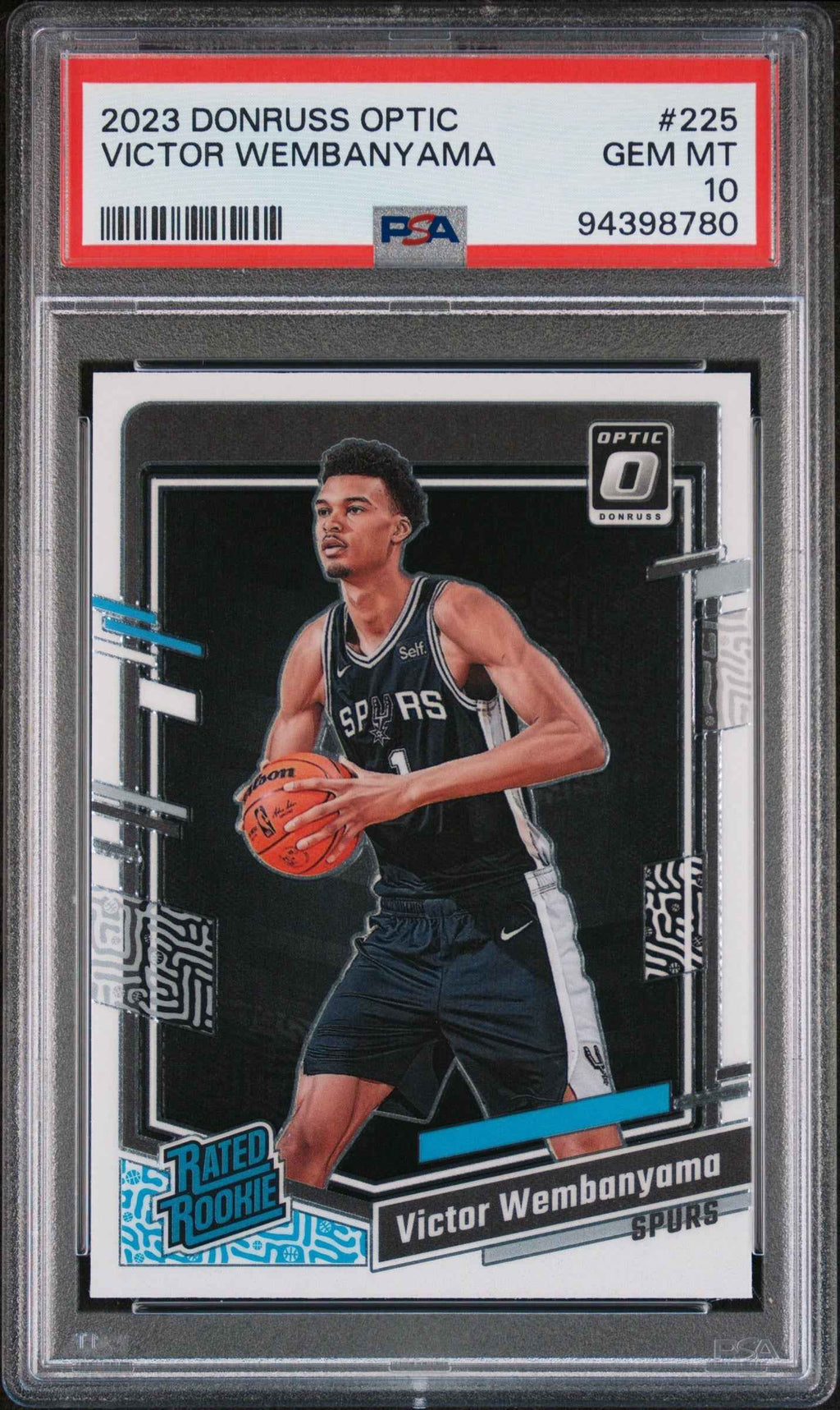 Graded 2023 Panini Donruss Optic Victor Wembanyama #225 Rookie RC Basketball Card PSA 10 Gem Mint