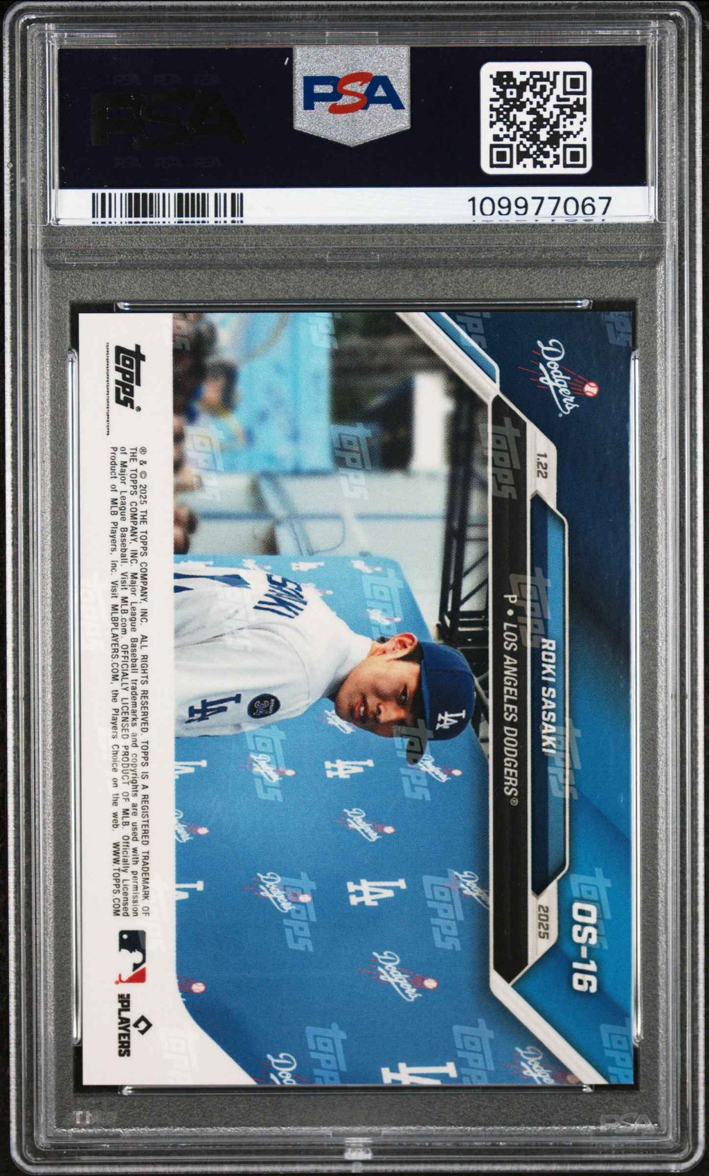 Graded 2024 Topps Now Roki Sasaki #OS16 Offseason Rookie RC Baseball Card PSA 8 Near Mint