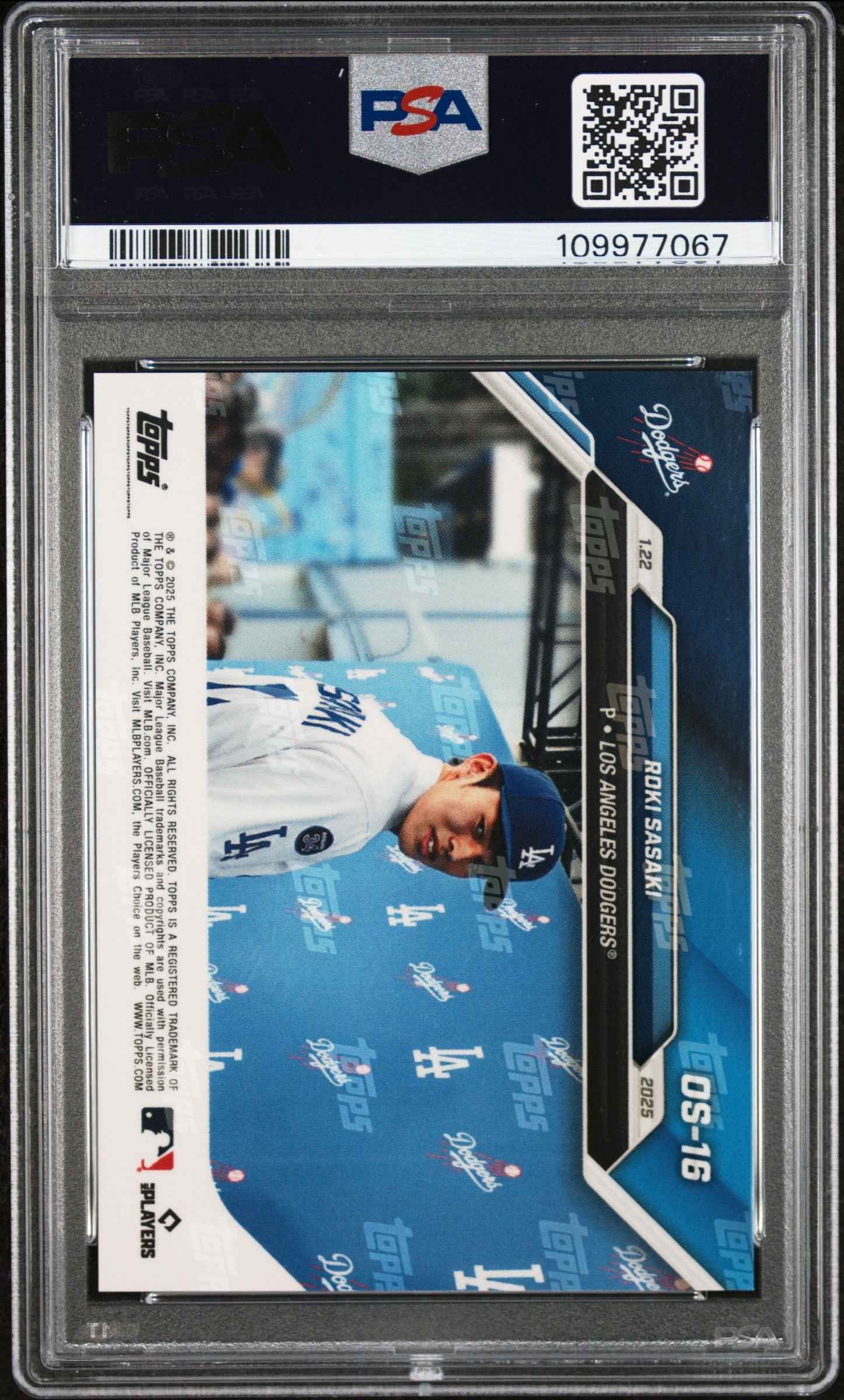 Graded 2024 Topps Now Roki Sasaki #OS16 Offseason Rookie RC Baseball Card PSA 8 Near Mint