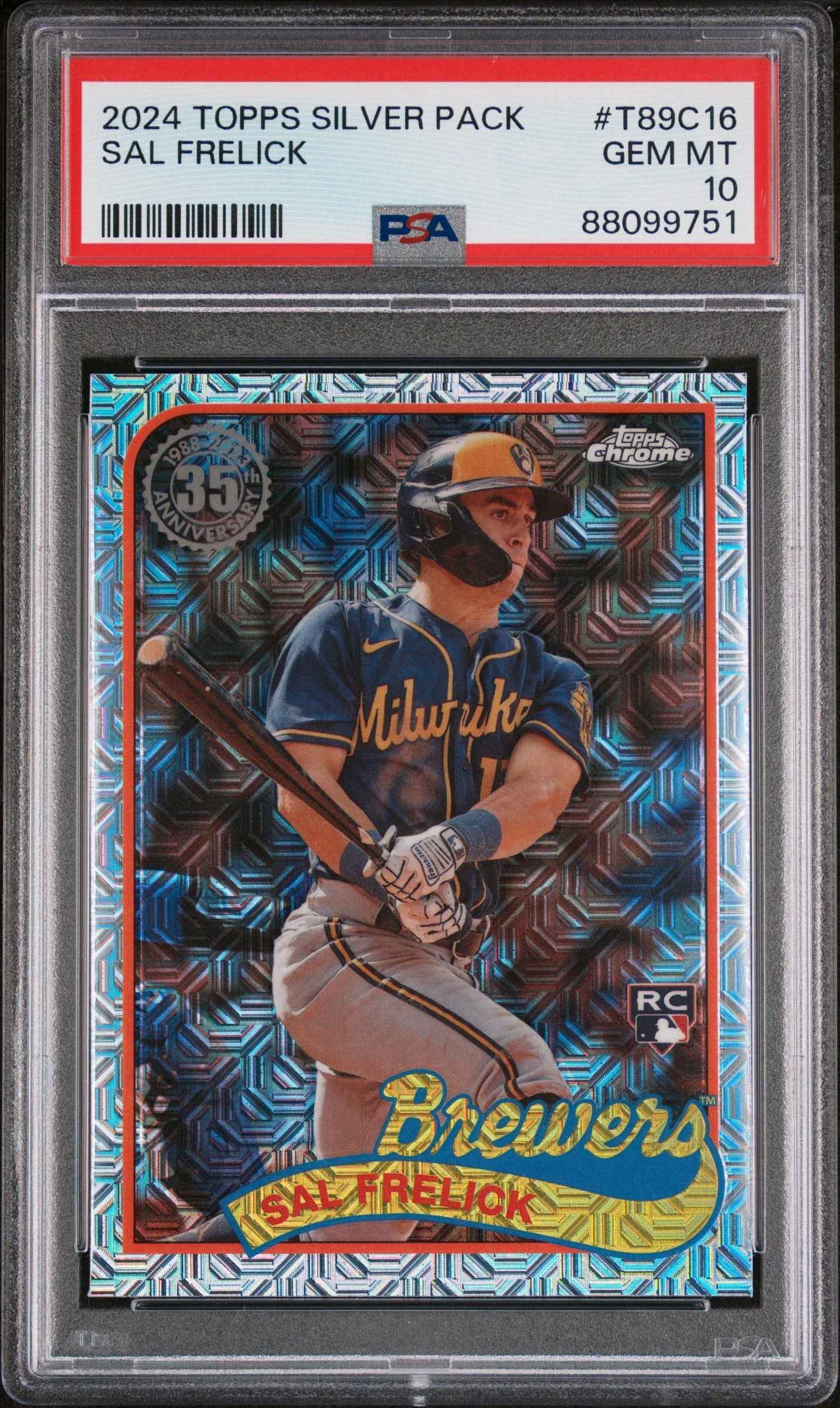 Graded 2024 Topps Silver Pack Sal Frelick #T89C16 Rookie RC Baseball Card PSA 10 Gem Mint