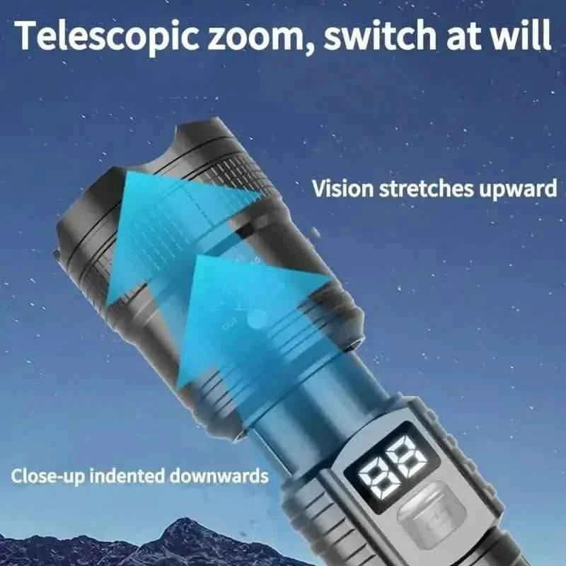 Ultra-Bright Tactical LED Flashlight – 3 Modes, USB Rechargeable, 600 Lumen, Outdoor, Hiking & Camping