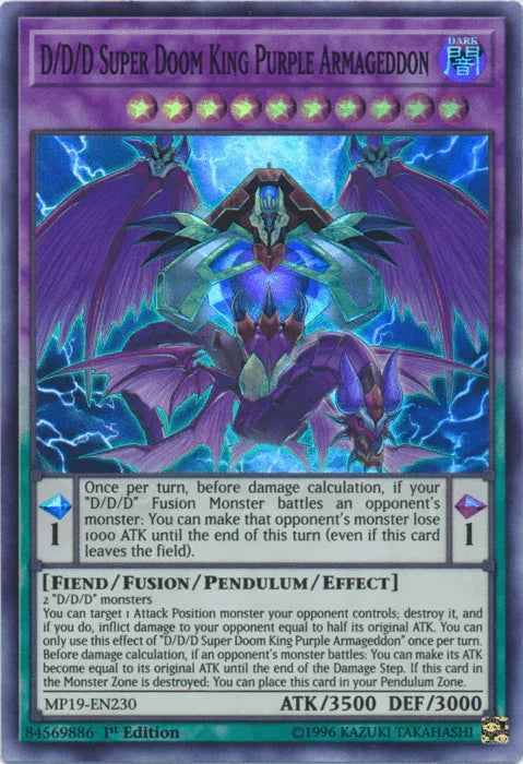 D/D/D Super Doom King Purple Armageddon [MP19-EN230] Super Rare