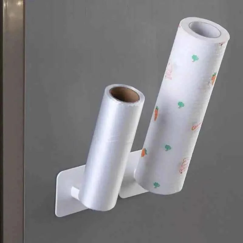 4-Pack: Adhesive Toilet Paper Holder, Wall Mount, White & Black
