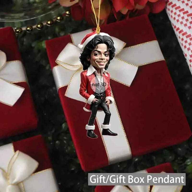Acrylic Musician Caricature Ornament with Santa Hat