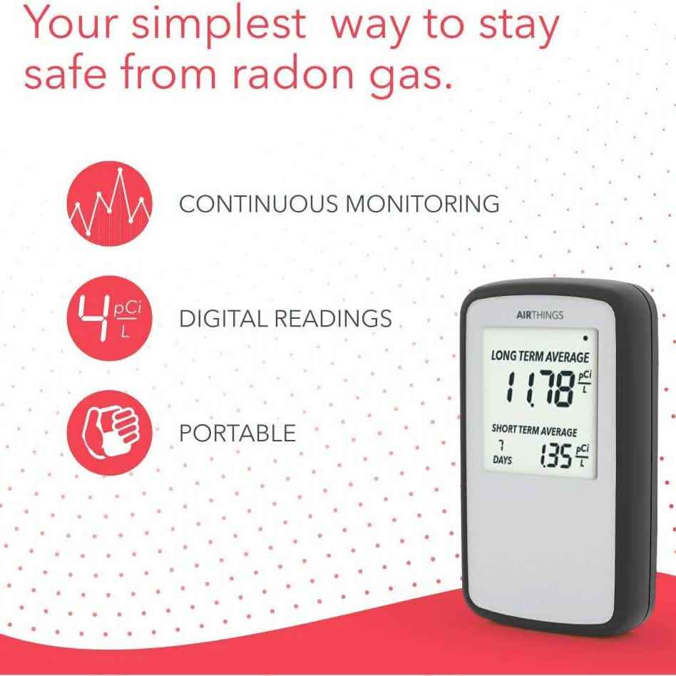 Airthings Corentium Home Radon Detector 223 Portable