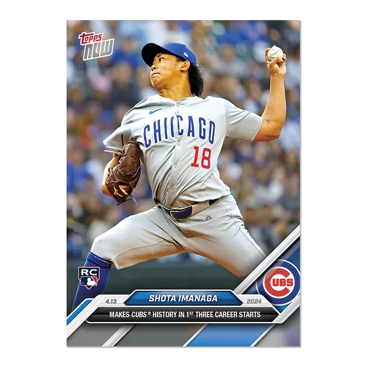 2024 Topps Now Shota Imanaga #72 Rookie RC Baseball Card
