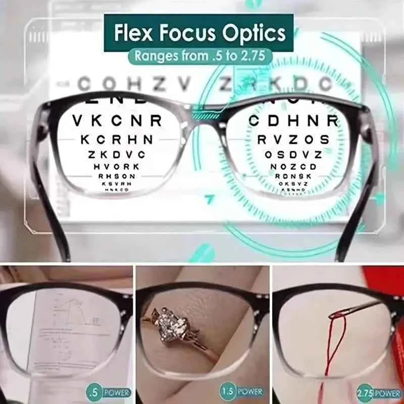 Auto Adjusting Multifocal Reading Glasses for Women and Men Bifocal Readers