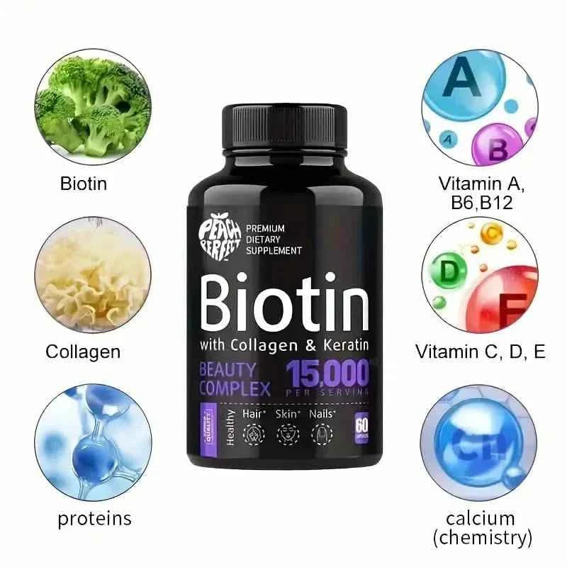 Biotin Capsules Multivitamin Collagen Keratin Supplement Hair Skin And Nail Vitamin