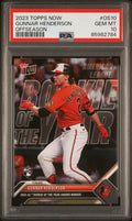 Graded 2023 Topps Now Gunnar Henderson #OS10 Offseason Rookie RC Baseball Card PSA 10 Gem Mint