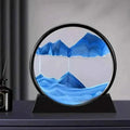 Blue Quicksand Art Glass Ornament - 3D Moving Sand Painting