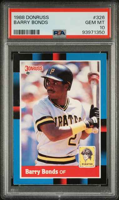 Graded 1988 Donruss Barry Bonds #326 2nd Year Baseball Card PSA 10 Gem Mint