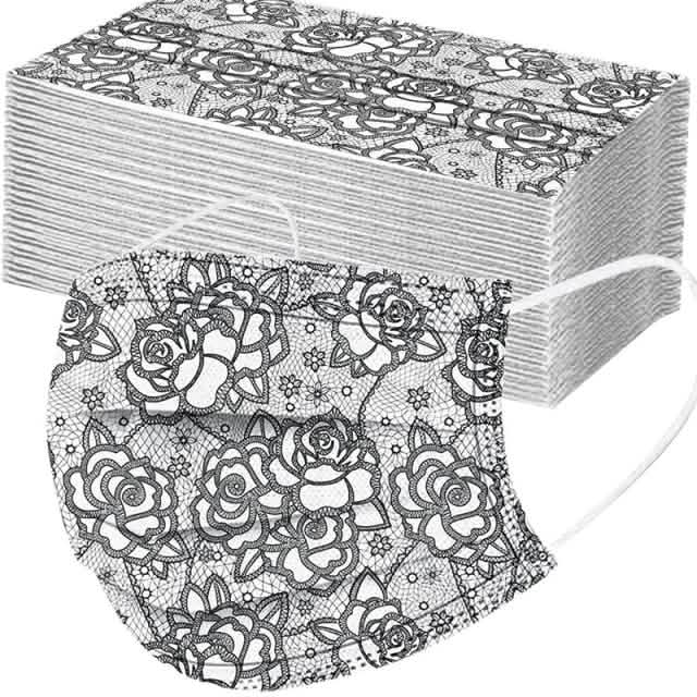 Butterfly Disposable Mask Flowers Lace