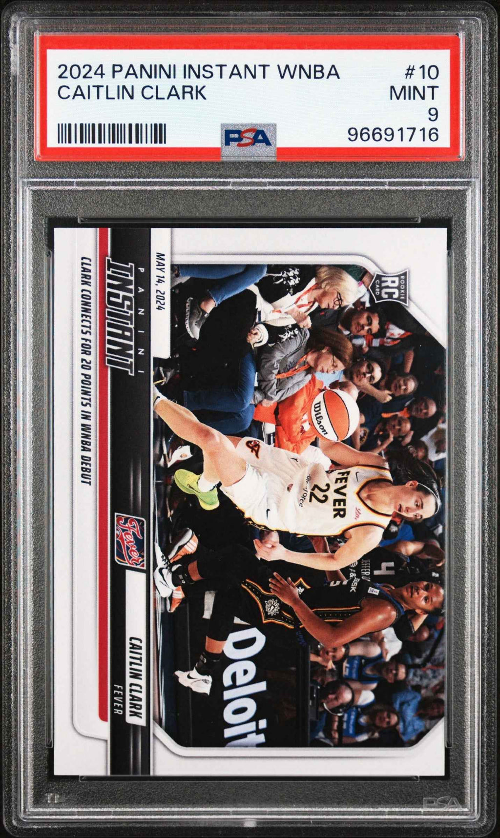 Graded 2024 Panini Instant WNBA Caitlin Clark #10 Rookie RC Basketball Card PSA 9 Mint