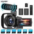 16x Zoom 1080P HD Digital Camera Bundle with 2 Batteries, 32G TF Card, Mic, Hood & Bag
