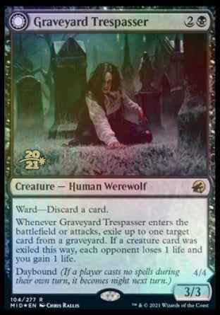 Graveyard Trespasser // Graveyard Glutton (PRE-104S) - Innistrad: Midnight Hunt Promos: (Double Faced Transform) Foil
