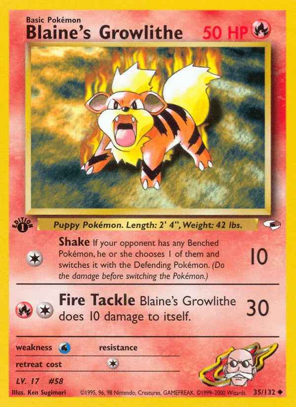 Blaine's Growlithe (35/132) [Gym Heroes 1st Edition]