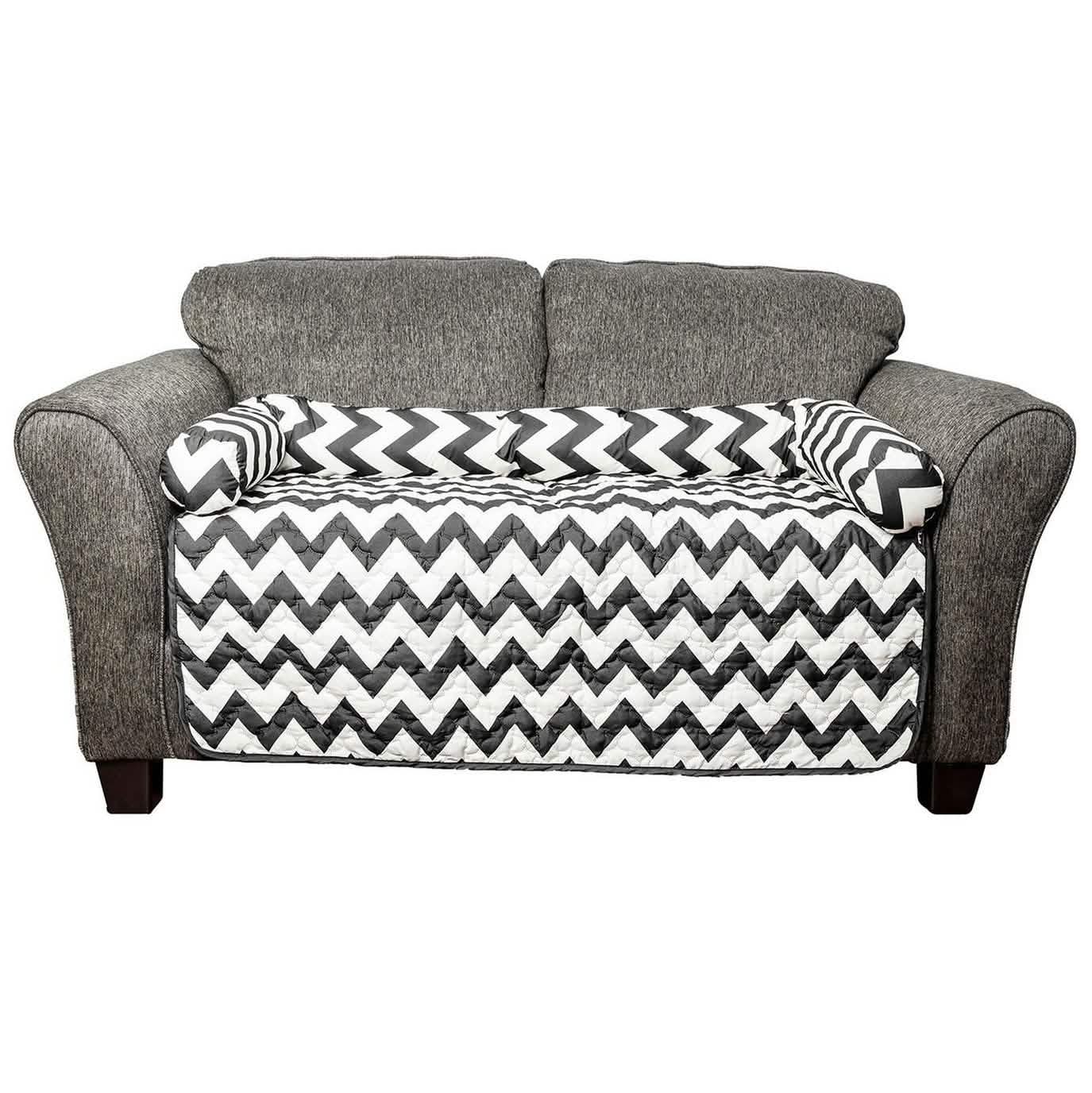 Chevron Reversible Quilted Pet Bed Chair Cover - Assorted Sizes