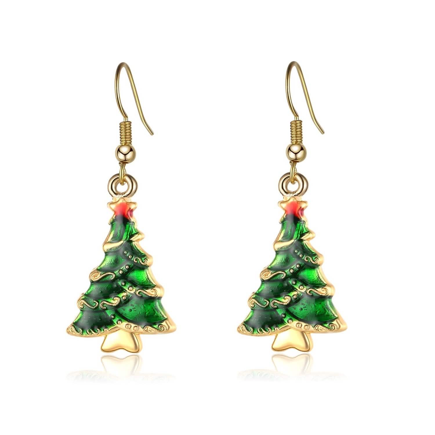 Christmas Ear Decor Hooks Creative Ladies Holiday Earrings