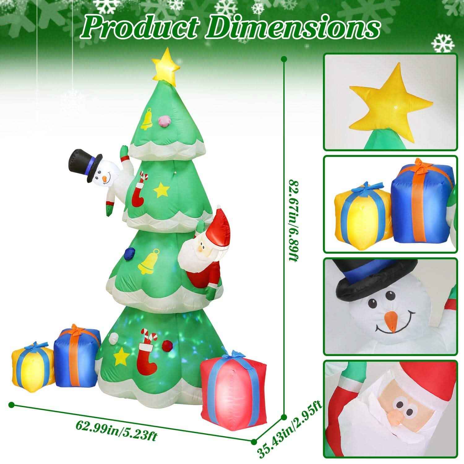 Christmas Tree Inflatable Decoration with LED Light Built-in Air Blower