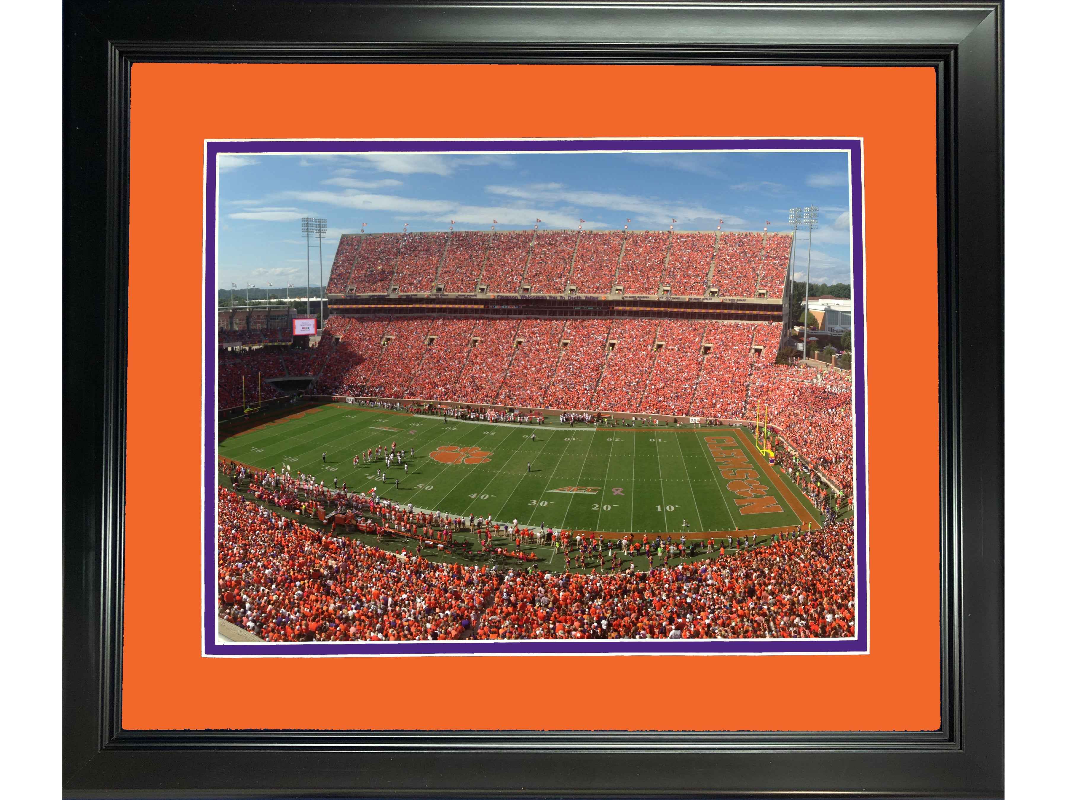Framed Memorial Stadium (Death Valley) Clemson Tigers 11"x14" NCAA Football Photo Professionally Matted