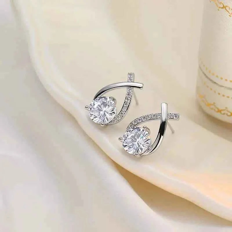 Creatively Designed Cross Earrings With Sparkling Zirconia for Women