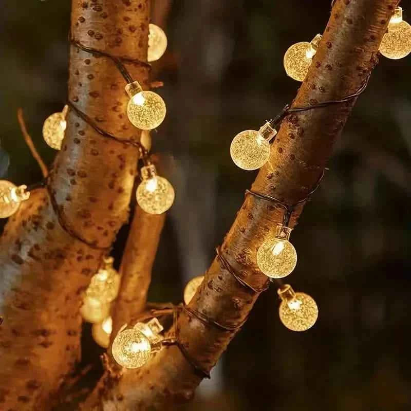 Crystal Globe Solar String Lights