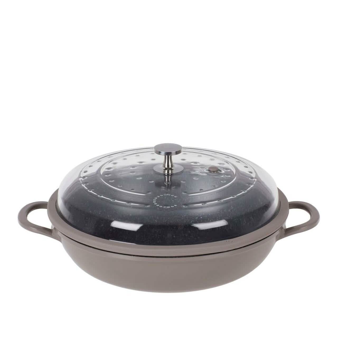 Curtis Stone 4-Quart Cast Aluminum Pan with Glass Lid (Refurbished)