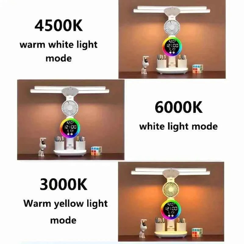 Smart Touch LED Desk Lamp – USB Powered, Dual Head, Dimmable, Color Changing