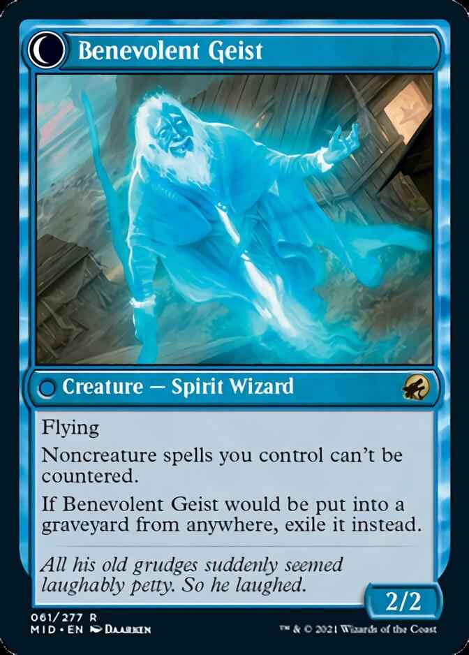 Malevolent Hermit // Benevolent Geist (MID-061) - Innistrad: Midnight Hunt: (Double Faced Transform)