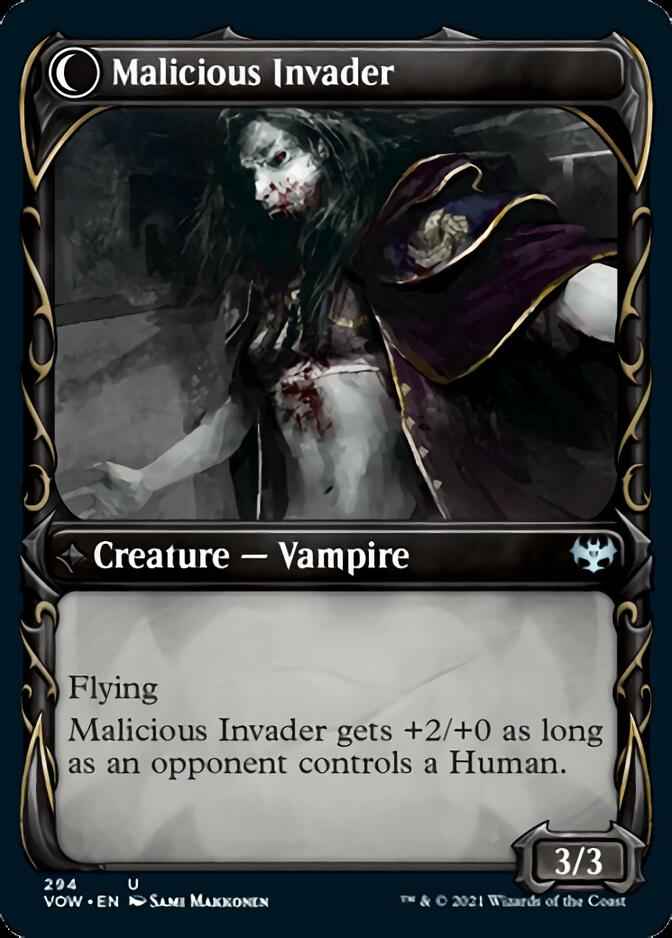 Innocent Traveler // Malicious Invader (VOW-294) - Innistrad: Crimson Vow: (Showcase, Double Faced Transform)