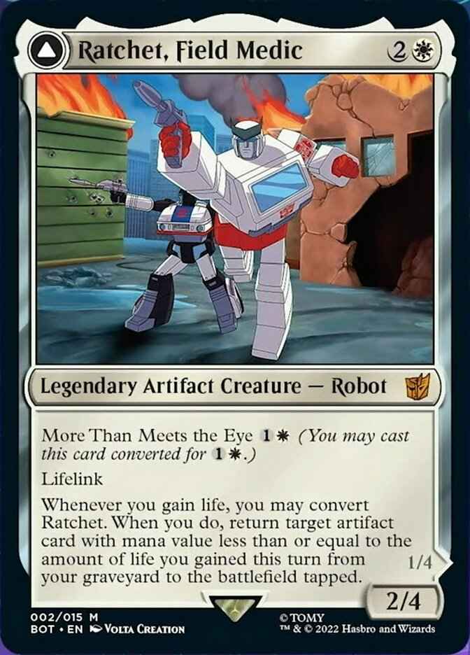 Ratchet, Field Medic // Ratchet, Rescue Racer (BOT-002) - Transformers: (convertdfc)