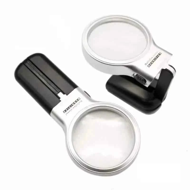 Desktop Handheld Magnifier Two-way Magnifying Mirror Foldable