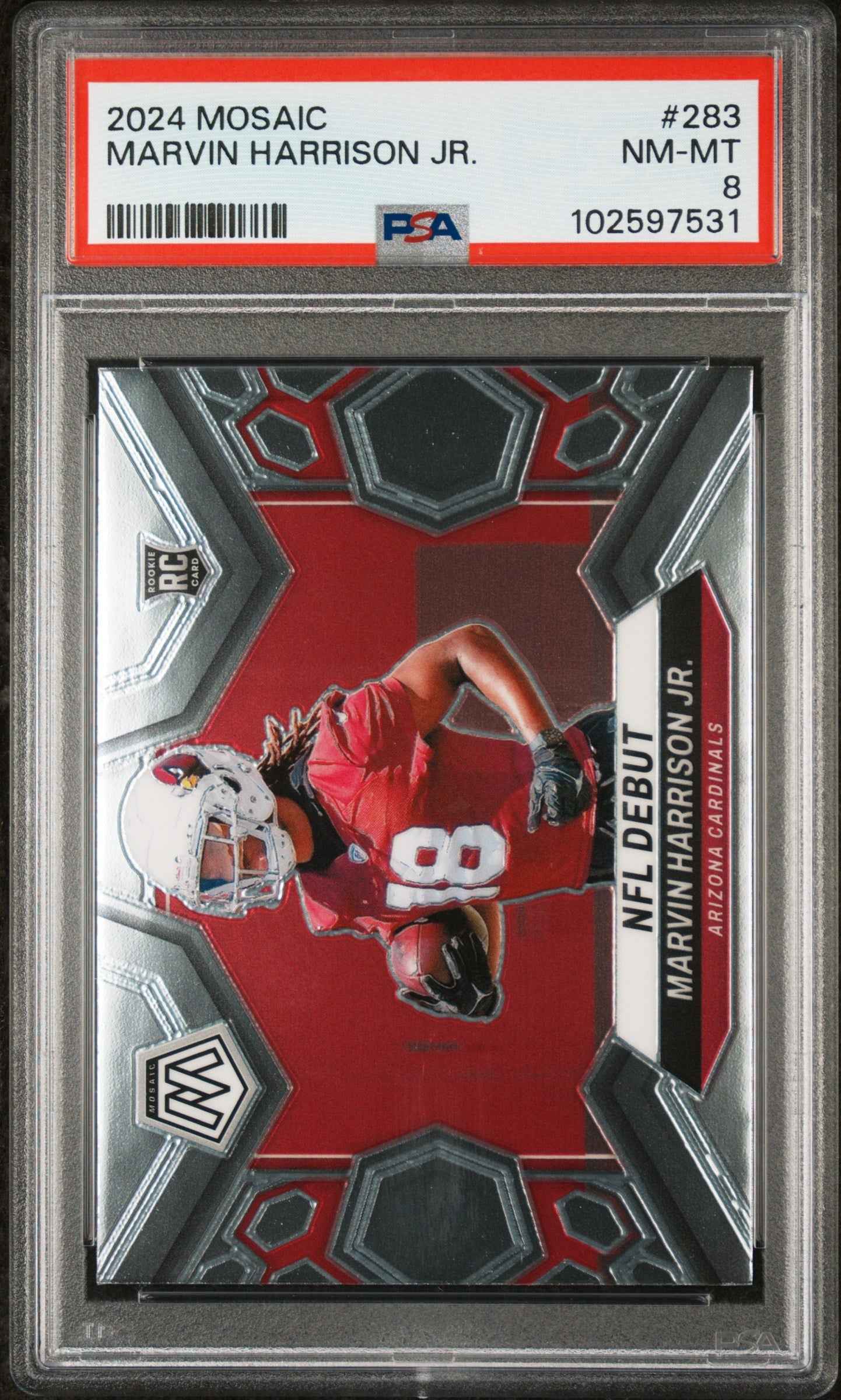 Graded 2024 Panini Mosaic Marvin Harrison Jr #283 Rookie RC Football Card PSA 8 Near Mint
