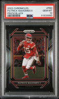 Graded 2022 Panini Chronicles Patrick Mahomes II #PB3 Prizm Black Football Card PSA 10 Gem Mint