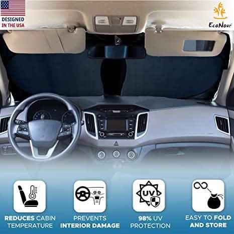 EcoNour Car Windshield Sun Shade with Storage Pouch