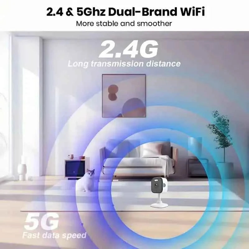 3MP Smart Home Security Camera – Night Vision, Two-Way Audio, Motion Detection, Alexa Compatible
