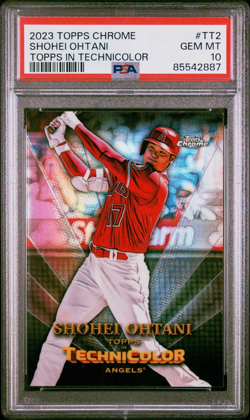 Graded 2023 Topps Chrome Shohei Ohtani #TT2 Topps in Technicolor Baseball Card PSA 10 Gem Mint