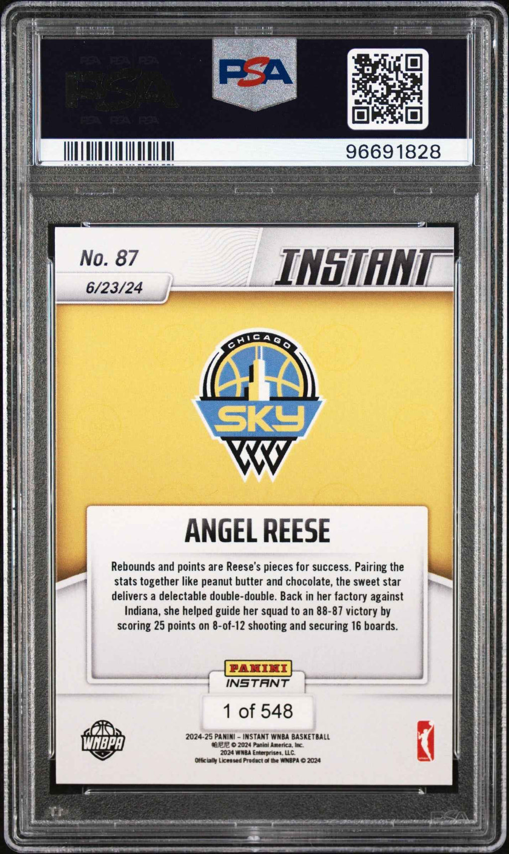 Graded 2024 Panini Instant WNBA Angel Reese #87 Rookie RC Basketball Card PSA 10 Gem Mint